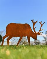 Rustic Garden Stag Sculpture In Situ 