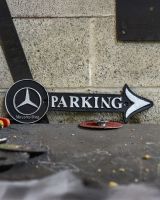 Mercedes Benz Parking Vintage Style Cast Iron Sign
