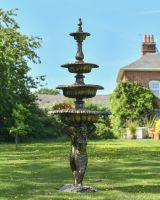 4 Tier Mermaid Garden Fountain in Situ in the Garden
