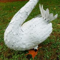 Close-up of the White Finish on the Swan Sculpture
