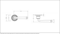 Midnight Black Lever Door Handle on Beehive Rose Dimensions