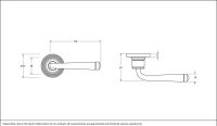 Aged Pewter Unsprung Lever Door Handle on Beehive Rose Dimensions