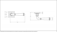 Beeswax Unsprung Lever Door Handle on Square Rose Dimensions