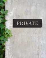 Minimalist Black "Private" Wall Sign
