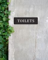 Minimalist Black "Toilets" Wall Sign