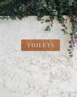 Minimalist Rustic "Toilets" Wall Sign