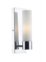 Mirrored Back Wall Light With Opal Shade