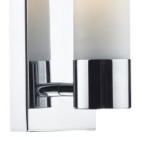 Mirrored Back Wall Light With Opal Shade