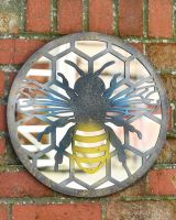 Mirrored Rustic Bee and Honeycomb Wall Art