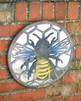 Mirrored Rustic Bee and Honeycomb Wall Art Three Quarter View