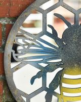 Close up of Mirrored Rustic Bee and Honeycomb Wall Art wing