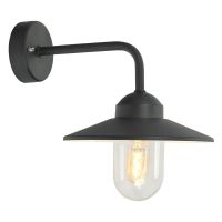 Modern Black Top Fix Wall Light - 34cm