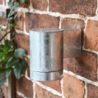 Modern Galvanised Steel Barrel Wall Light - Large in Situ