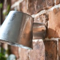 Close-Up of Projection on Galvanised Steel Wall Light