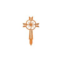 Rustic Ground Spike with Modern Poppy Cross "Remembrance" Topper with Spike