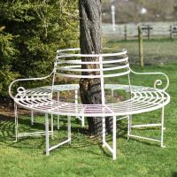 "Monmouthshire" Cream Wrought Iron Deluxe Tree Seat