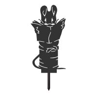 Mouse Sitting on Cotton Spindle Silhouette in a Black Finish