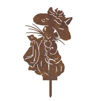 Rustic Mr Bunny Silhouette on white background