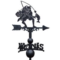 Black Mr Frog Weathervane on white background