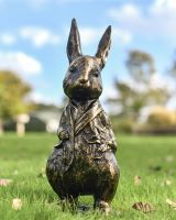 Mr Rabbit Brushed Gold Sculpture in Situ Outdoors
