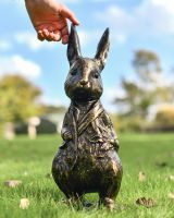 Mr Rabbit Brushed Gold Sculpture to Scale