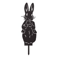 Black Mr Rabbit Silhouette on white background