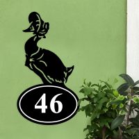 Mrs Duck Iron House Number Sign