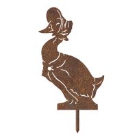Rustic Mrs Duck Silhouette with white background