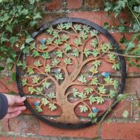 Scale Shot of Multi-Coloured Circular "Tree of Life" Garden Wall Art