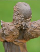 Back of Cast Iron Angel Garden Sculpture