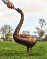 scale image of bronze swan detail