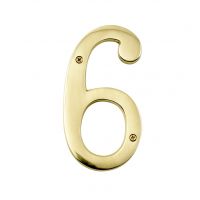 6 inch extra large polished brass numbers