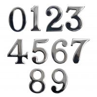 “Classic” 1.5" Bright Chrome Numbers with "Fusion- Fix" Adhesive