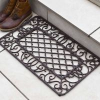 Natural Cast Iron Ornate "Aureate" Rectangular Doormat
