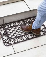 Scale Shot of Natural Cast Iron Ornate "Aureate" Rectangular Doormat