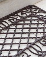 Natural Cast Iron Ornate "Aureate" Rectangular Doormat in Situ
