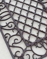 Close-Up of Natural Cast Iron Finish on Rectangular Doormat