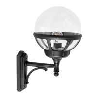 Neoclassical Upwards Wall Light in Black 