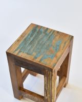 Close up of rustic top to nesting tables