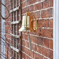 Polished Brass Bell with Rope Lanyard in Situ