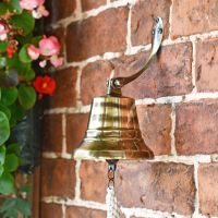 5" Antique Brass Bell with Rope Lanyard