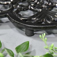 Black Cast Iron Flower Trivet Feet