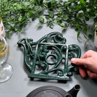 Green Cast Iron Kettle Trivet to Scale