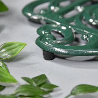 Green Cast Iron Kettle Trivet Feet