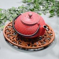 Rustic Cast Iron Oval Trivet & Teapot