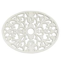 White Cast Iron oval trivet