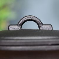 Small Cast Iron Cauldron Finished in Black Lid