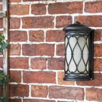"Nightingale" Traditional Flush Wall Lantern in Situ on a Brick Wall