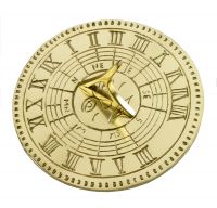 A Circular Brass Sundial with Roman Numerals