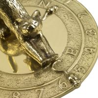 Close up of Polished Brass Feline Sundial